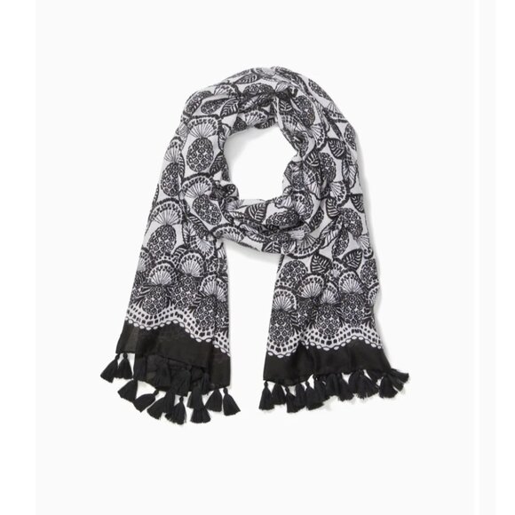LILLY PULITZER BLACK AND WHITE SCARF - Picture 3 of 6